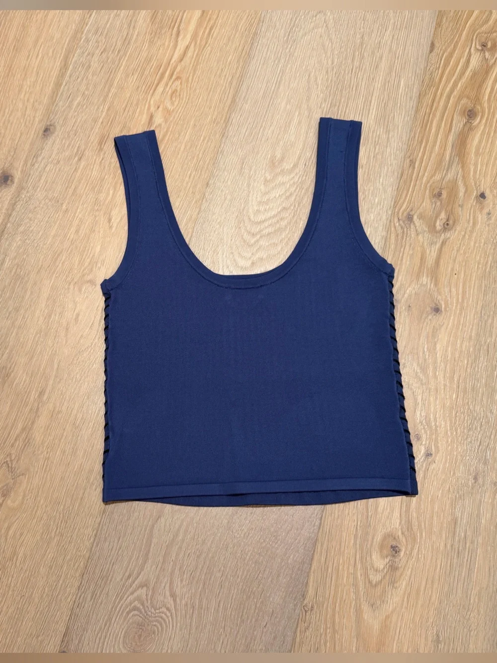 Bebe Navy Ribbed Tank Top - Picture 2 of 5